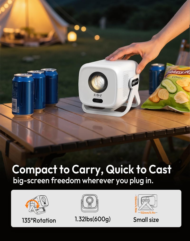 XGODY Gimbal N5 Mini Portable Smart Projector, FHD Built in Apps & Whale TV - Image 5