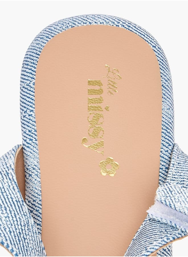 Little Missy Girls Textured Strap Sandals With Hook And Loop Closure  - Image 5