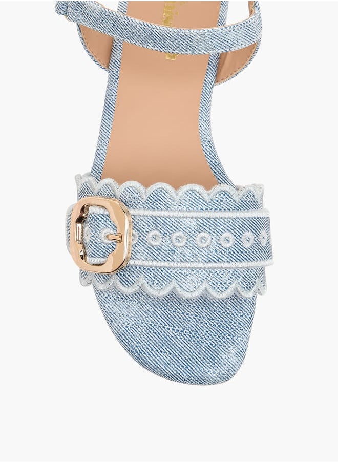 Little Missy Girls Textured Strap Sandals With Hook And Loop Closure  - Image 3