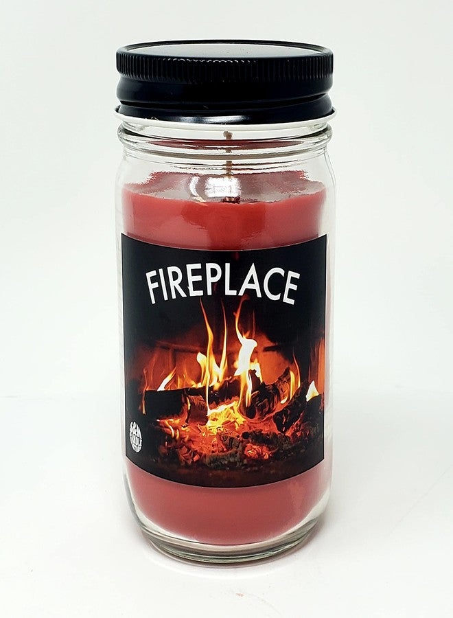 S&M Candle Factory شمعة للمدفأة ~ شمعة صويا طبيعية فاخرة ~ شمعة بجانب المدفأة (برطمان 12 أونصة) - Image 1