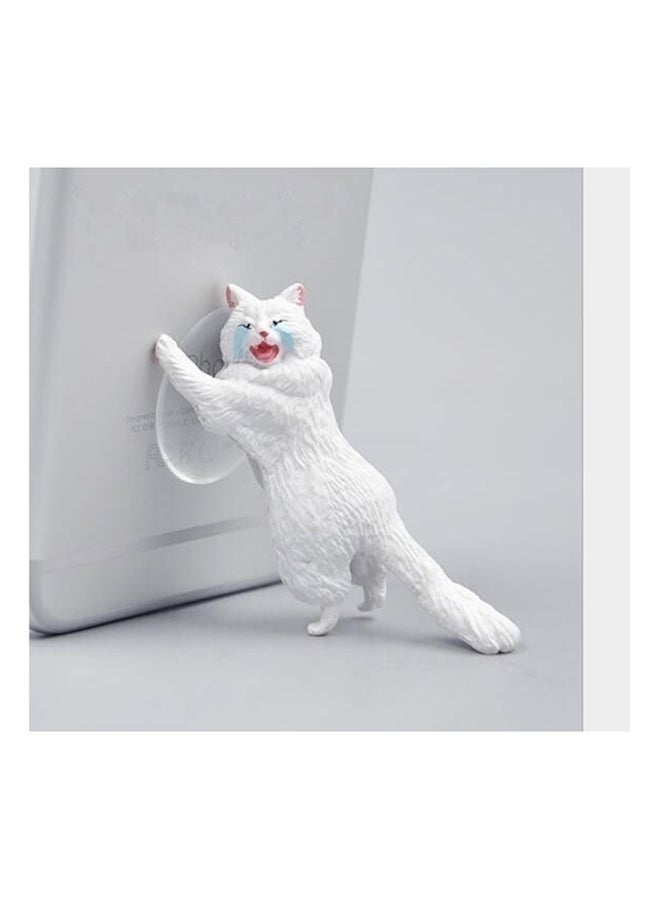 NIBEMINENT Cartoon Cat Mobile Phone Stand White  - Image 2