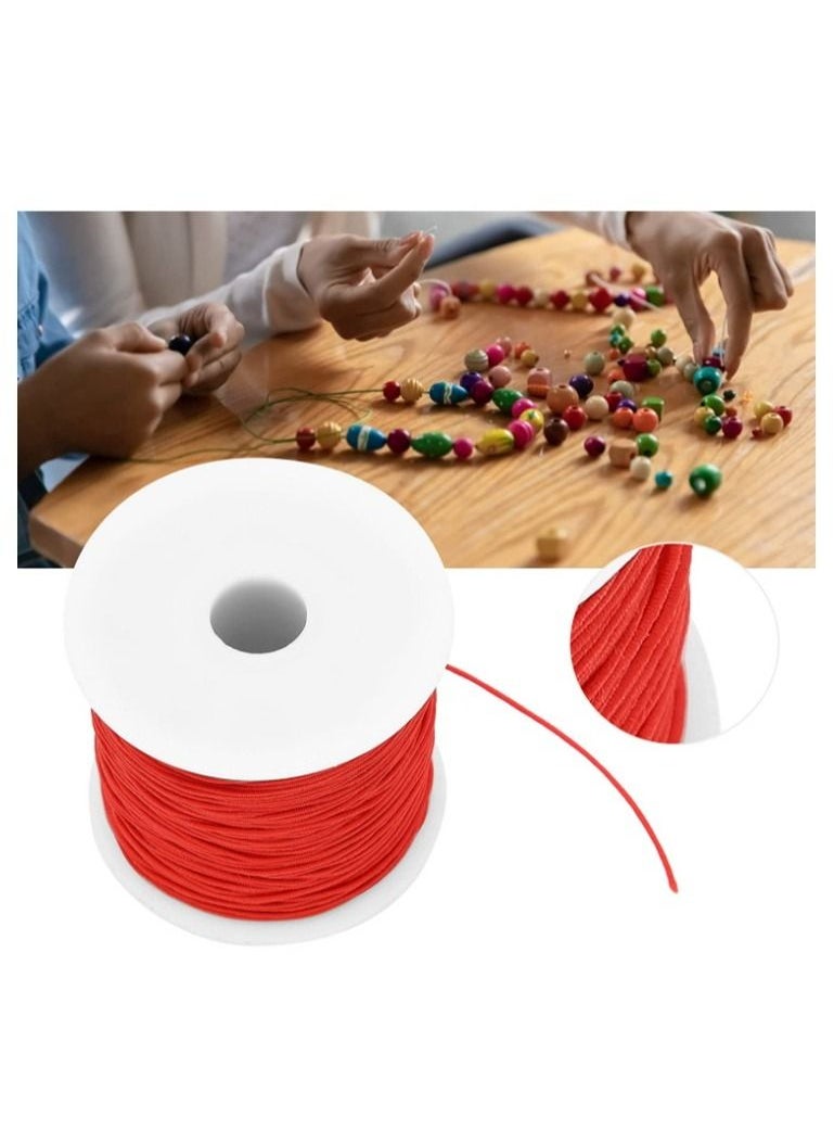 Grab Mantra - Red Waxed Polyester Elastic Thread 100 Meter Beading String Cord ,For Bracelets, Jewelry, Handmade Household Craft - Image 1