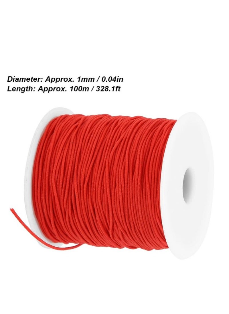 Grab Mantra - Red Waxed Polyester Elastic Thread 100 Meter Beading String Cord ,For Bracelets, Jewelry, Handmade Household Craft - Image 1