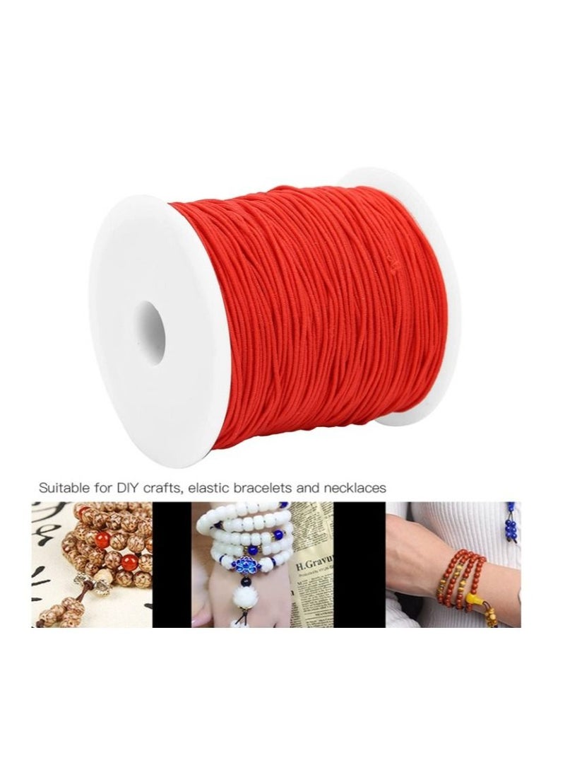 Grab Mantra - Red Waxed Polyester Elastic Thread 100 Meter Beading String Cord ,For Bracelets, Jewelry, Handmade Household Craft - Image 1