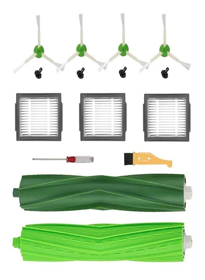 MZY LLC Replacement Parts for iRobot Roomba i7 i7+ i3 i3+ i4 i6 i6+ i8 i8+ E5 E6 E7 Vacuum Cleaner, 1 Set of Multi-Surface Rubber Brushes & 3 HEPA Filters & 4 Side Brushes - Image 1