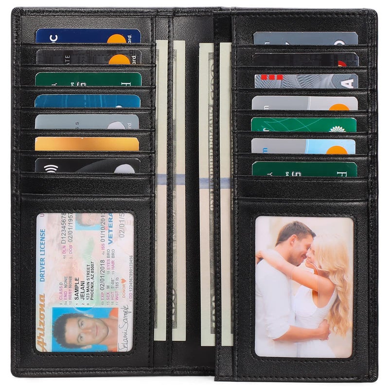 FALAN MULE Wallets for Men Genuine Leather RFID Blocking Slim Mens Wallet Bifold Credit Card Holder for Men - Image 2