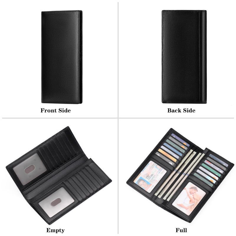 FALAN MULE Wallets for Men Genuine Leather RFID Blocking Slim Mens Wallet Bifold Credit Card Holder for Men - Image 3