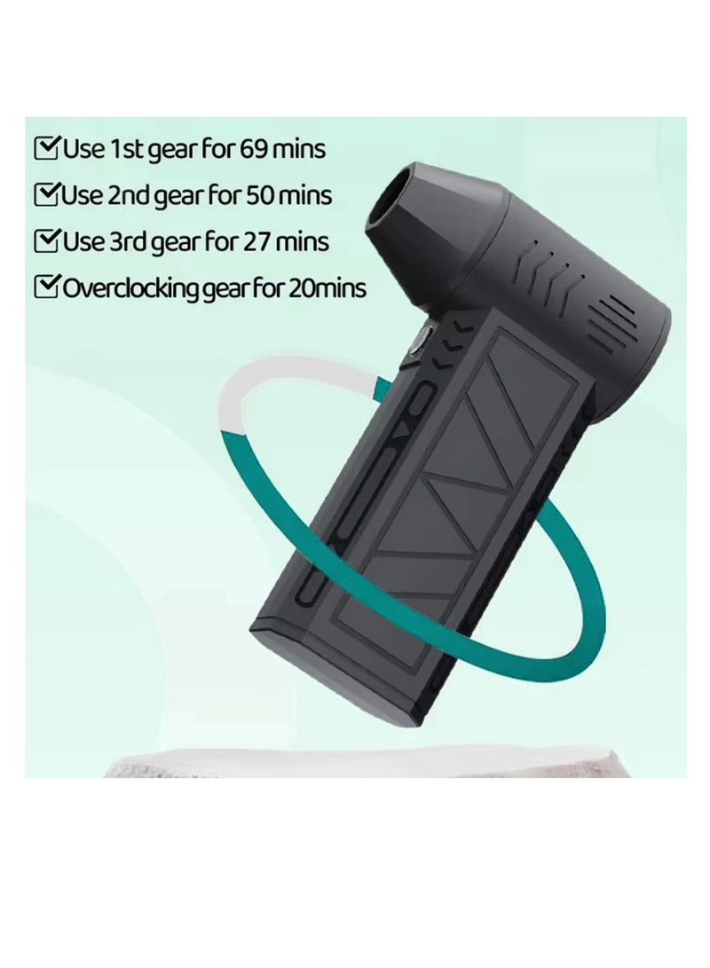 Mini Jet Fan, Brushless Violent Fan, Cordless Powerful Blowing Fan Compact and Lightweight - Black  - Image 3
