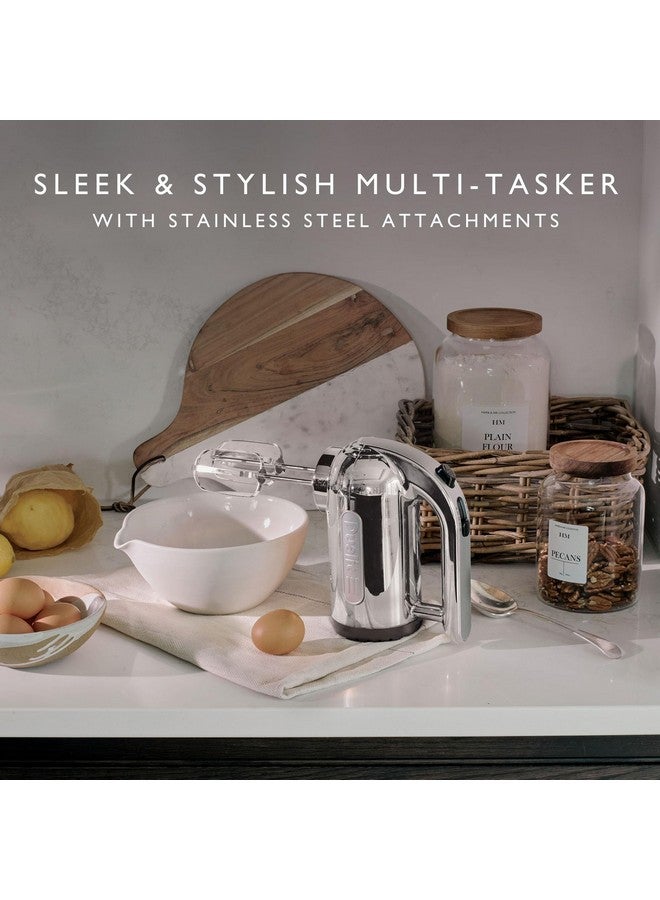 Dualit Dualit Hand Mixer - 400W - Strong Grip Handle - Attachments Included - Integral Plug Storage - 4 Speed Settings - Repairable gears - Flat Beaters, Dough Hooks, Balloon Whisk  - Image 3