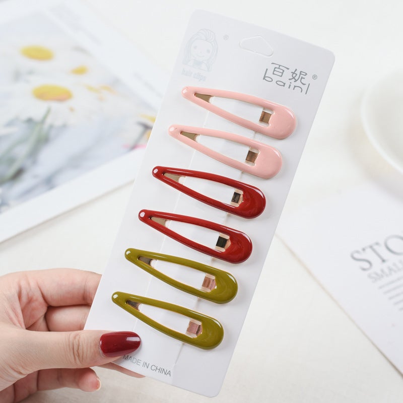 Generic Korean ins Broken Hair Clip Back Head Headwear Hair Clip Simple Side Clip One-character Clip Girls Hair Clip Top ClipDrop clip light color system [small 6]] Drop clip light color system [small 6]]