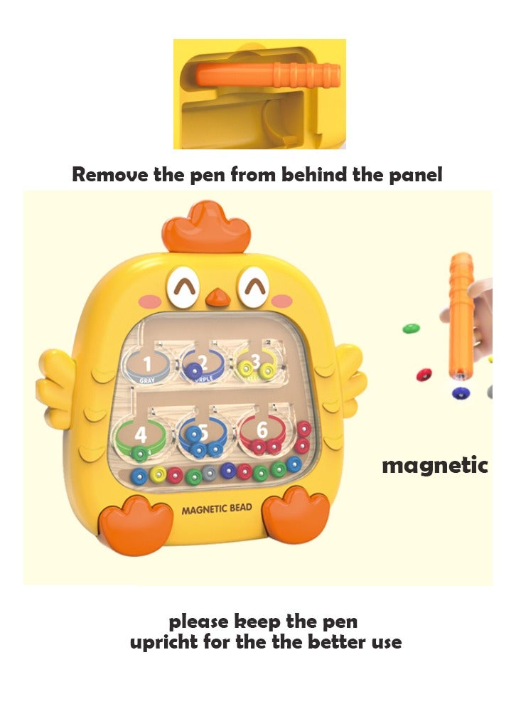 متاهة الألوان والأرقام المغناطيسية، ألعاب تعليمية مثالية للأولاد والبنات من سن 3 إلى 6 سنوات، لعبة مونتيسوري، هدية للأطفال (أصفر) - Image 2