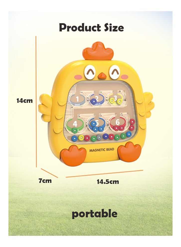 متاهة الألوان والأرقام المغناطيسية، ألعاب تعليمية مثالية للأولاد والبنات من سن 3 إلى 6 سنوات، لعبة مونتيسوري، هدية للأطفال (أصفر) - Image 3