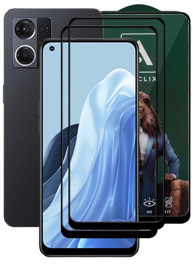 ACLIX 2 Pieces Antistatic ESD Dustproof Premium Quality High Definition Tempered Glass Screen Protector Designed For Oppo Reno7 - Image 1
