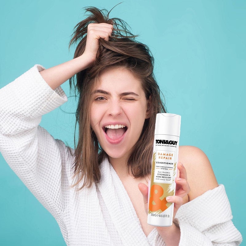 Toni & Guy 12 Pack of 250ml Damage Repair Conditioner Fibre Strengthening System Hair becomes Stronger and More Resilient With Every Wash For a Smooth Finish - Image 2