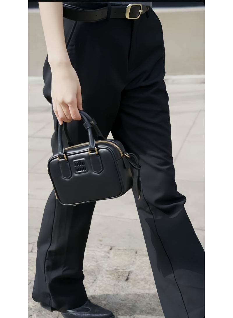 MiuMiu Women's Arcadie Small Leather Top Handle Crossbody Bag Black - Image 5