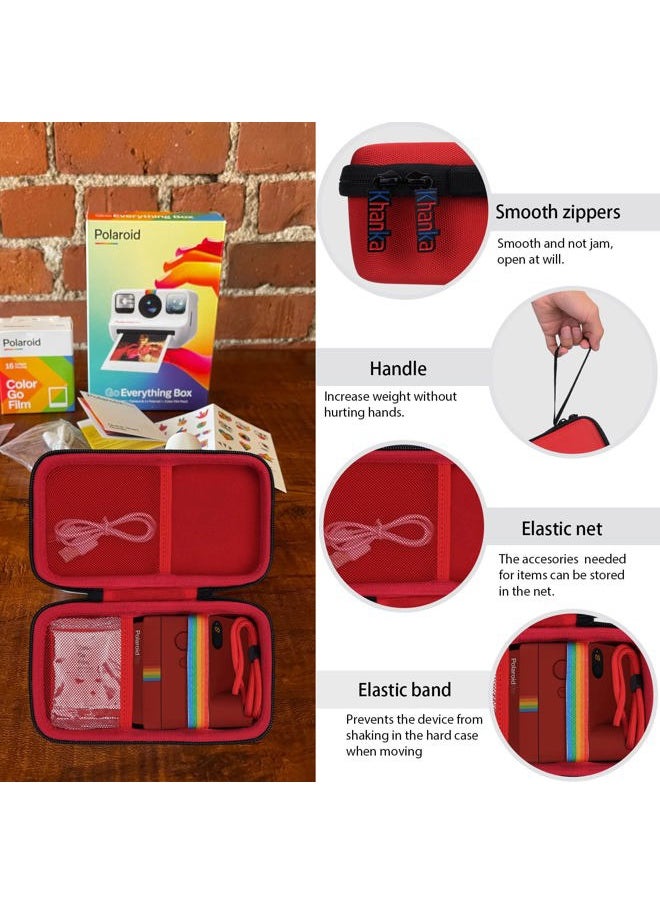 Khanka Hard Travel Case Replacement for Polaroid Go (9035/9071/9070) / Polaroid Go Generation 2 - Mini Instant Film Camera(9147/9096/9098/9097), Case Only.(Red)  - Image 4