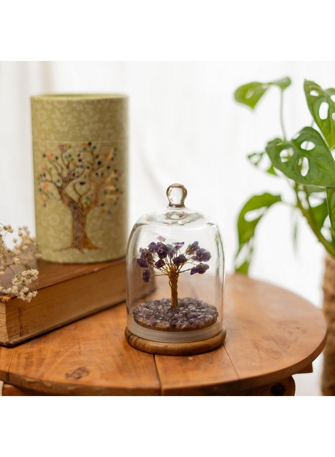 Ritualistic Dome Crystal Chakra Tree | Amethyst Gemstone Bonsai for Healing, Energy Balance, Meditation | Spiritual Tree of Life with Natural Crystals for Positive Vibe | Perfect for Gift & Home Décor - Image 1