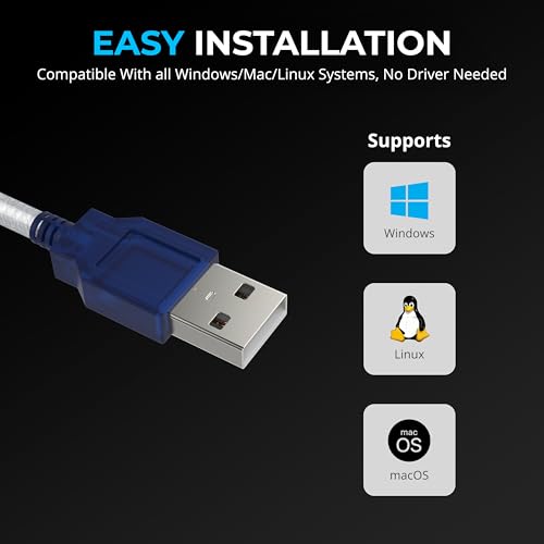 SABRENT USB 2.0 إلى تسلسلي (9 دبابيس) DB 9 RS 232 كابل محول, شريحة Prolific, HEXNUTS, [Windows 11/10/8.1/8/7/VISTA/XP, Mac OS X 10.6 وما فوق] 2.5 قدم (CB-DB9P) - Image 5