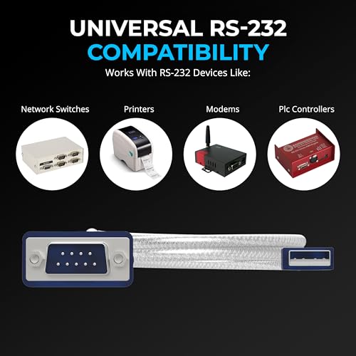 SABRENT USB 2.0 إلى تسلسلي (9 دبابيس) DB 9 RS 232 كابل محول, شريحة Prolific, HEXNUTS, [Windows 11/10/8.1/8/7/VISTA/XP, Mac OS X 10.6 وما فوق] 2.5 قدم (CB-DB9P) - Image 3