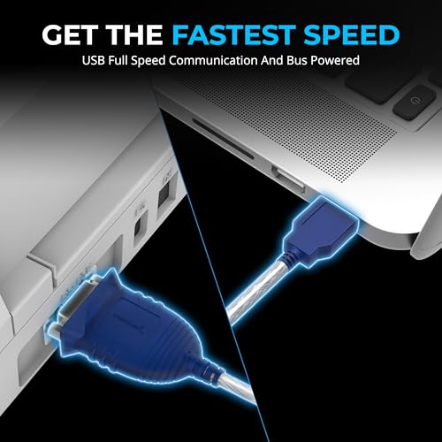SABRENT USB 2.0 إلى تسلسلي (9 دبابيس) DB 9 RS 232 كابل محول, شريحة Prolific, HEXNUTS, [Windows 11/10/8.1/8/7/VISTA/XP, Mac OS X 10.6 وما فوق] 2.5 قدم (CB-DB9P) - Image 4