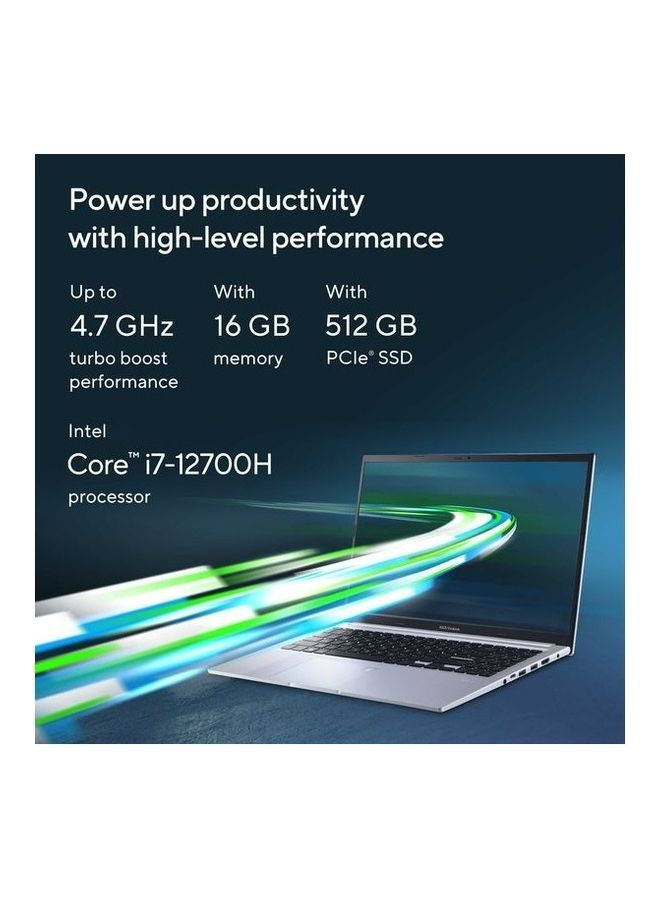 أسوس Vivobook 15 كمبيوتر محمول الجيل الثاني عشر Intel Core I7-12700H 15.6 بوصة Fhd 512 جيجا بايت SSD 16 جيجا بايت رام مشترك Intel Iris Xe Graphics Windows 11 Home - Image 3