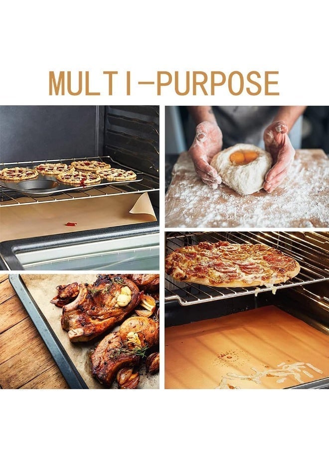 Chabeia 5 Pack 30X40cm Oven Grill Mat Teflon Sheet for Heat Press Transfer Non-Stick Paper Reusable Heat Resistant Craft Mat, High-temperature oven Mat food-grade Baking Cloth Nonstick Oilcloth（Brown） - Image 5