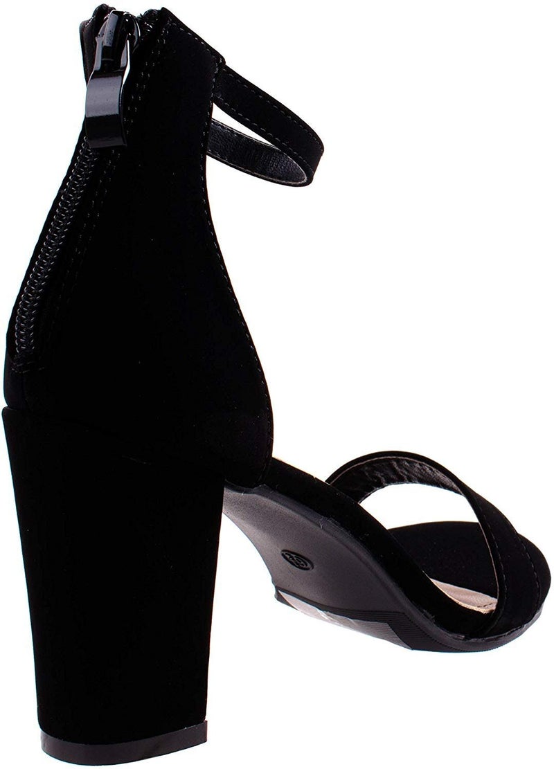 TOP Moda Women's Fashion Ankle Strap High Heel Sandal Shoes Black 6.5 - Image 3