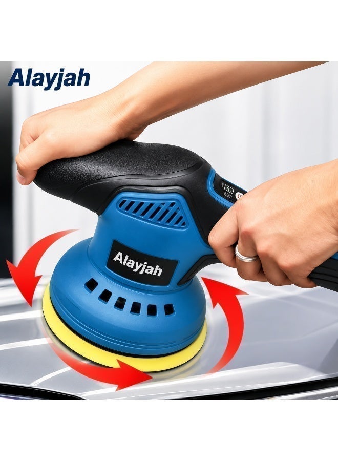 Alayjah, Cordless Car Polisher & Buffer Kit,Dual 12V 1500mAh Batteries, Variable Speed, Portable Polishing & Waxing Tool for Scratch Repair & Detailing 10200300 - Image 3