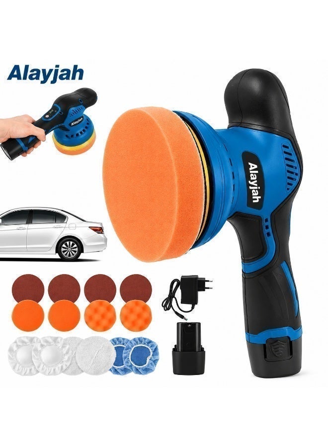 Alayjah, Cordless Car Polisher & Buffer Kit,Dual 12V 1500mAh Batteries, Variable Speed, Portable Polishing & Waxing Tool for Scratch Repair & Detailing 10200300 - Image 2