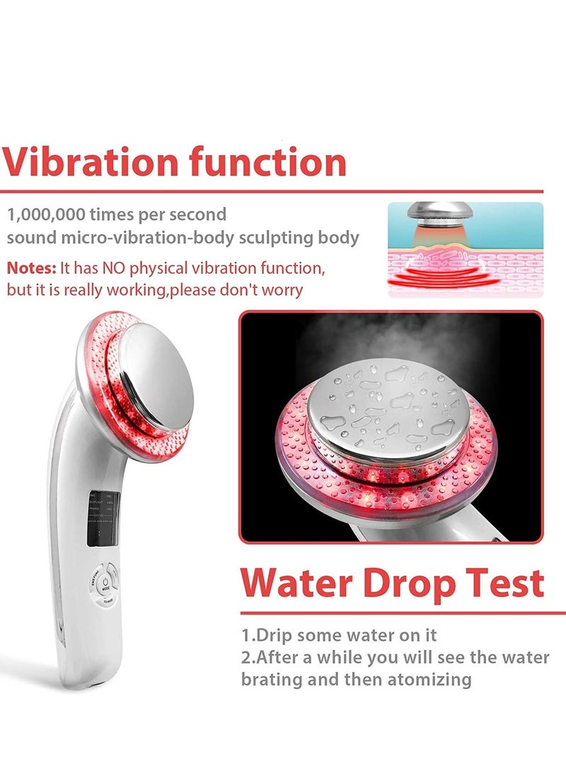 SYOSI - Cavitation Machine Face Lifting Machine Ultrasonic Skin Tightening Machine 6 in 1 Ultrasonic Massager Face Massager Machine Beauty Device with Vibration EMS Red Blue LED Handheld Massager - Image 1