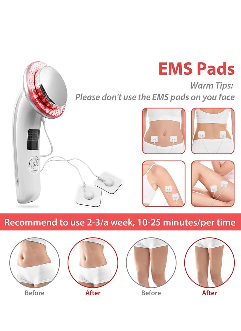 SYOSI - Cavitation Machine Face Lifting Machine Ultrasonic Skin Tightening Machine 6 in 1 Ultrasonic Massager Face Massager Machine Beauty Device with Vibration EMS Red Blue LED Handheld Massager - Image 1