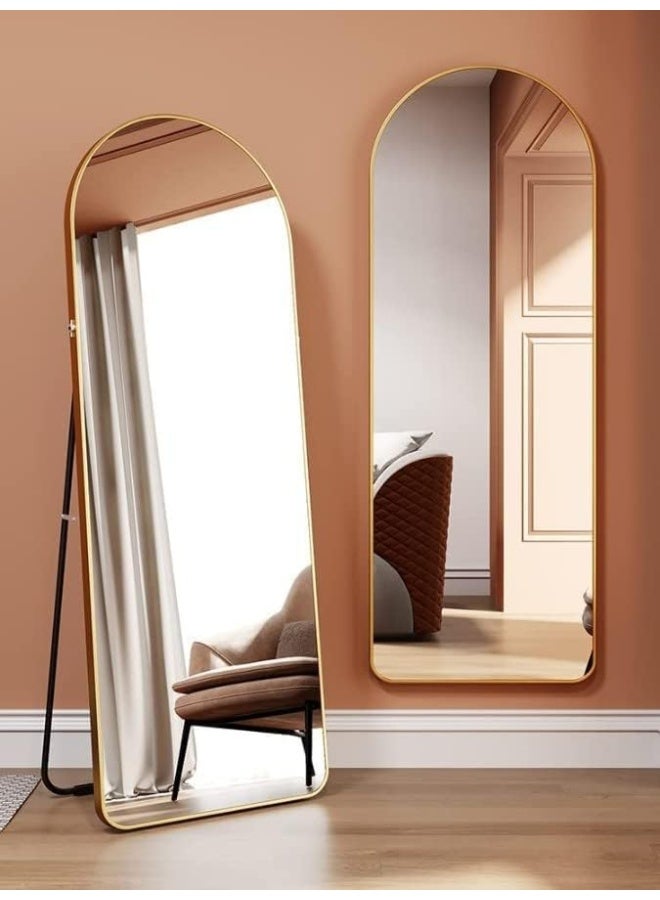 Decorhills Arched Full-Length Mirror – Modern & Elegant Full Body Mirror for Bedroom, Living Room, Makeup Room & Bathroom – Wall-Mounted or Freestanding – Elegant Frame – Large & Durable Design - Image 1