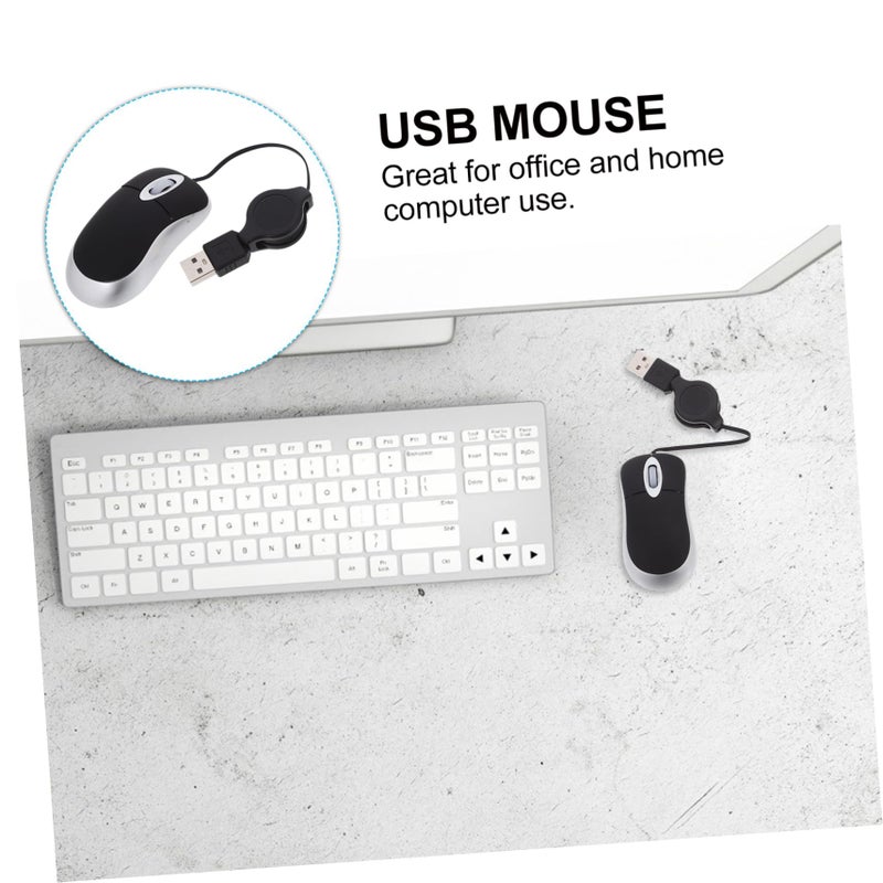 Retractable USB Wired Mouse for Laptop Desktop Optical Portable Comfort Grip Ambidextrous Windows - Image 5