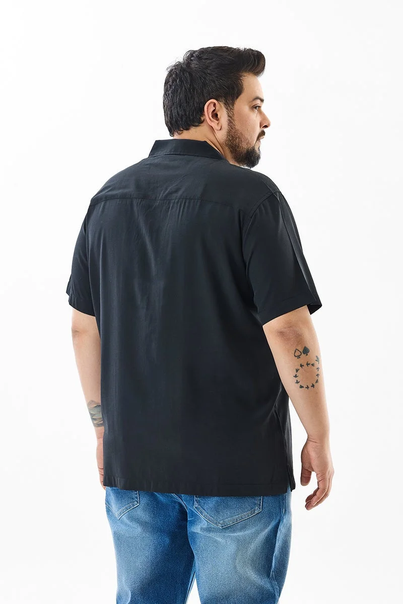 Snitch Black Regular Fit Plus Size Shirt for Men | Best Price UAE