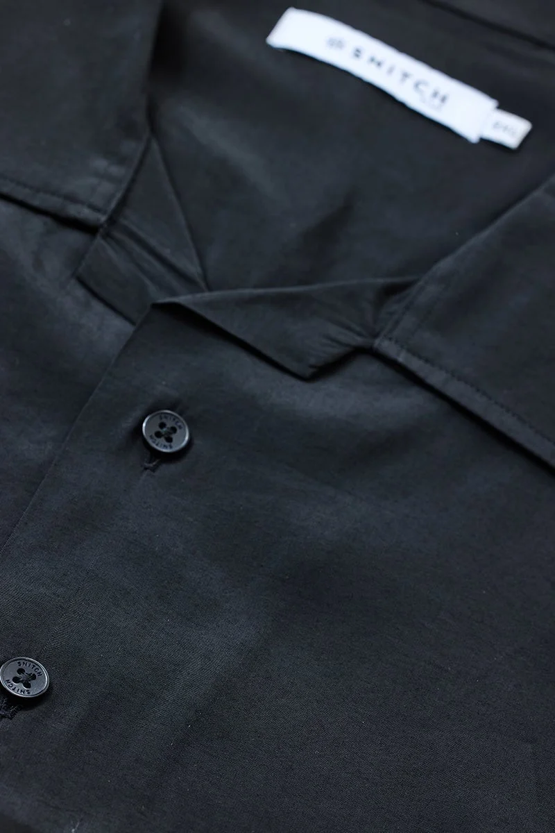 Snitch Black Regular Fit Plus Size Shirt for Men | Best Price UAE