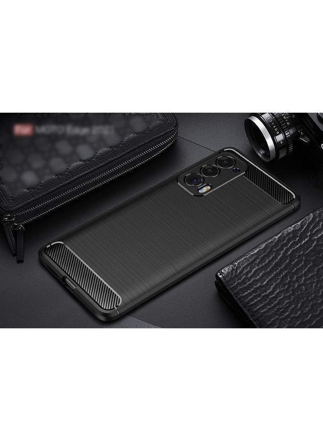 S-TOP Case For Motorola Moto Edge 2021 Brushed Texture Carbon Fiber TPU Case - Image 2