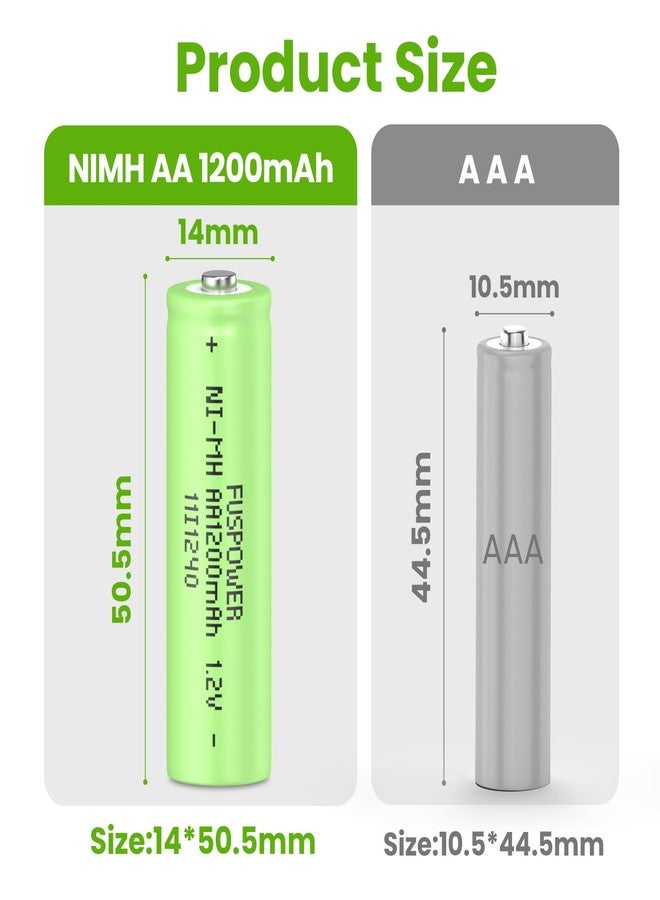 Fuspower Ni-MH AA Rechargeable Batteries AA 1.2V 1200mAh Nimh Rechargeable Batteries for Solar Lights, Recharge up to 1000 Times (8 Count (Pack of 1)) - Image 5