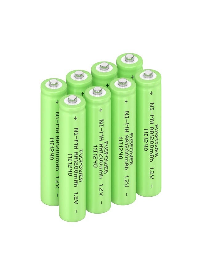 Fuspower Ni-MH AA Rechargeable Batteries AA 1.2V 1200mAh Nimh Rechargeable Batteries for Solar Lights, Recharge up to 1000 Times (8 Count (Pack of 1)) - Image 1