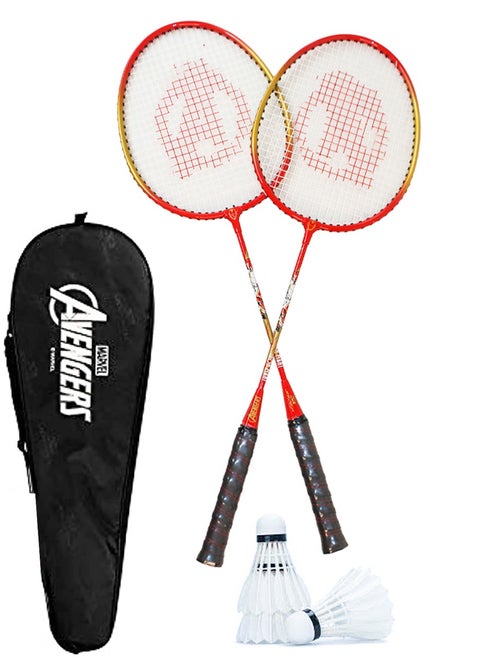 High Quality Badminton Racket Set of 2 Pcs, 3 Shuttle with Bag High Speed Turbo Frame Light Weight Best Choice for Professional and Beginners Comfortable Grip Standard Weight, Ironman Rackets