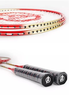 AVENGERS High Quality Badminton Racket Set of 2 Pcs, 3 Shuttle with Bag High Speed Turbo Frame Light Weight Best Choice for Professional and Beginners Comfortable Grip Standard Weight, Ironman Rackets  - Image 3