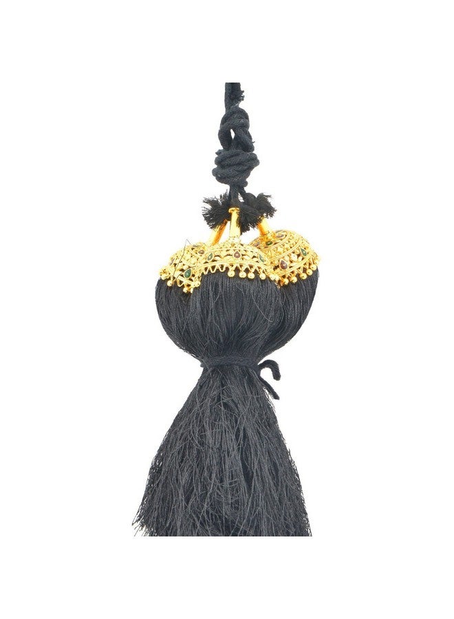 VAMA Traditional Black Hair Decoration Bridal Jewelery Savaram Kunjalam Kemp Ready Jada Billalu Jadaisaram Bharatanatyam Kunjalam For Women Wedding - Image 2