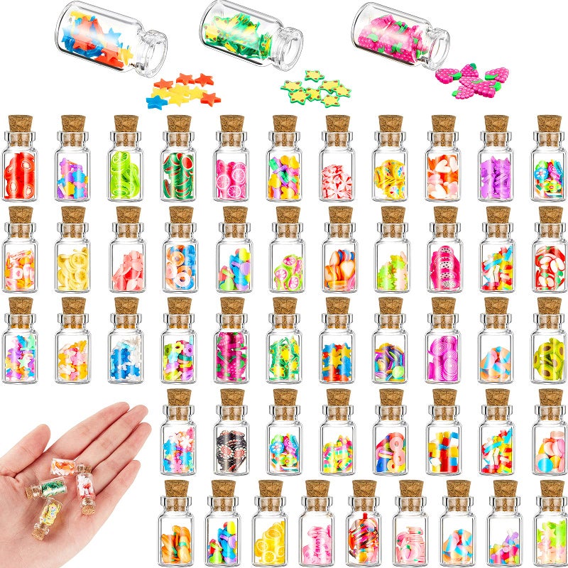 Sumind Cute Miniature Dollhouse Food Jar Glass Bottle 1:12 Mini Fruit Simulation Scene Candy Snack Model Party Doll House Kitchen Decoration for Dollhouse(Candy,50 Pcs) - Image 1