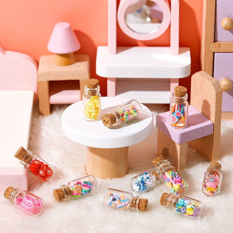 Sumind Cute Miniature Dollhouse Food Jar Glass Bottle 1:12 Mini Fruit Simulation Scene Candy Snack Model Party Doll House Kitchen Decoration for Dollhouse(Candy,50 Pcs) - Image 4