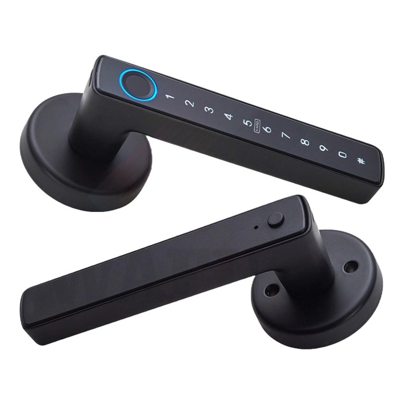 Wafu Smart Lock Keyless Entry Door Lock with BLE Gateway Handle Password Door Lock TY App Remote Operation BT 5-in-1 Fingerprint/Password/Card/Key/App Door Lock for 35-55mm Office Home Bedroom Door - Image 1