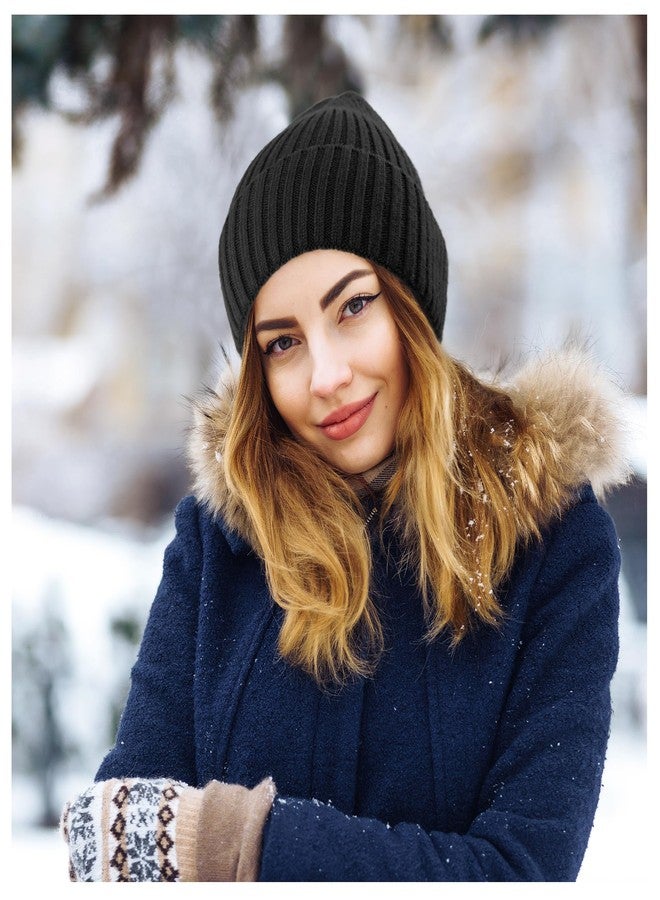 HiRui Knit Beanie for Men Women Kids, Winter Hats Warm Classic Daily Skull Caps (Black) - Image 5