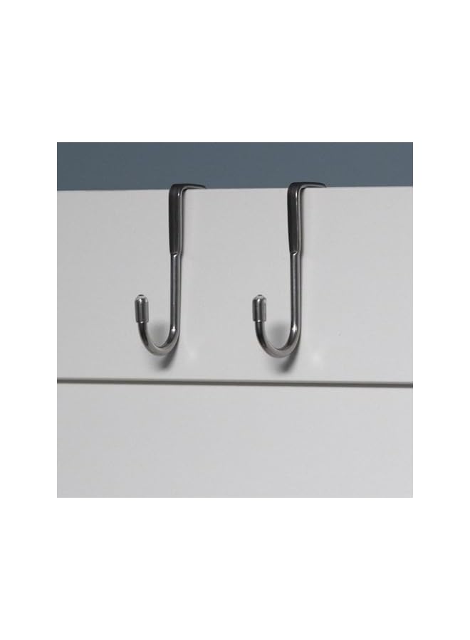 promass 4Pcs Over the Door Hooks,Double S Shape Cabinet Door Drawer Hanger,Stainless Steel Heavy Duty Hook for Closet Wardrobe Door Kitchen Bathroom Bedroom,Hanging Clothes Bags Towels（ Silver) - Image 3