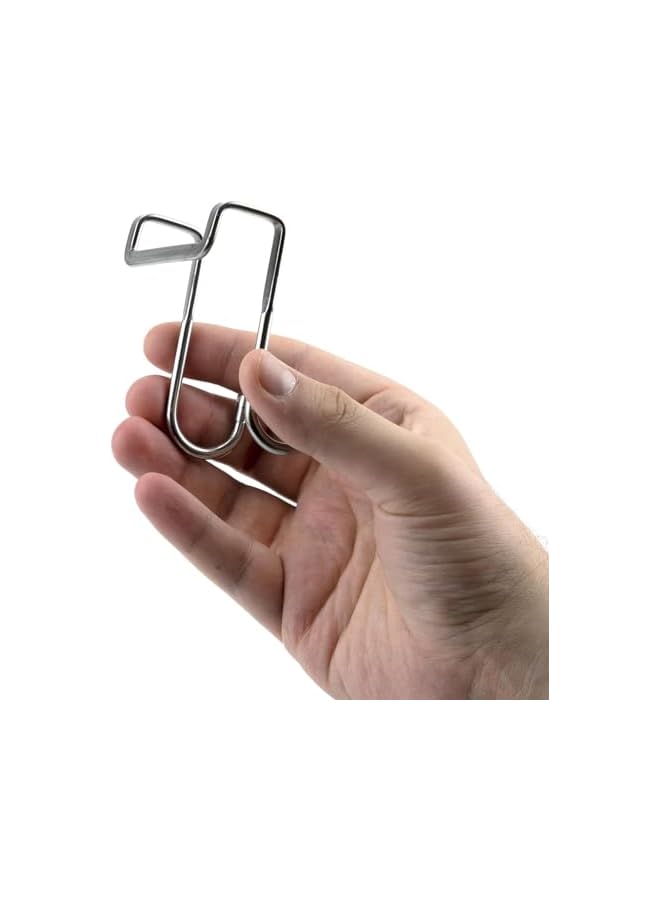 promass 4Pcs Over the Door Hooks,Double S Shape Cabinet Door Drawer Hanger,Stainless Steel Heavy Duty Hook for Closet Wardrobe Door Kitchen Bathroom Bedroom,Hanging Clothes Bags Towels（ Silver) - Image 5