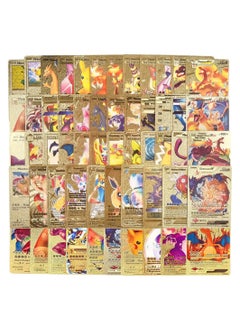 Pokemon 55 قطعة من بطاقات رقائق الذهب، بطاقات متنوعة، صندوق بطاقات رائعة هدية للأطفال - بما في ذلك Vmax Rares V Series GX EX والبطاقات الشائعة  - Image 5