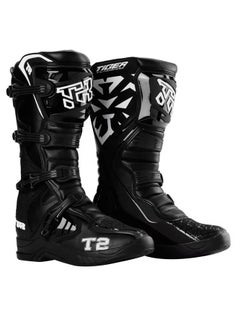 T2 Pair of Off-road Motorcycle Riding Boots Protective Boots Motocross Riding Equipment Black  - Image 1