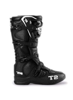 T2 Pair of Off-road Motorcycle Riding Boots Protective Boots Motocross Riding Equipment Black  - Image 2